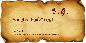 Vargha Györgyi névjegykártya